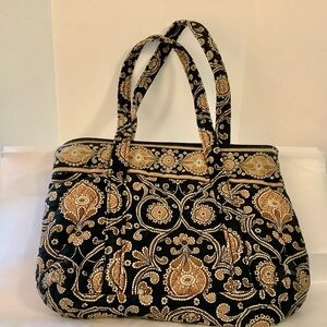 Vera Bradley black/brown paisley flower tote bag - Good Condition